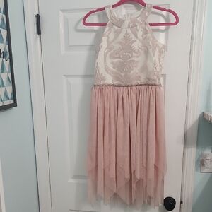 Elegant Pink and Cream Kids Dress